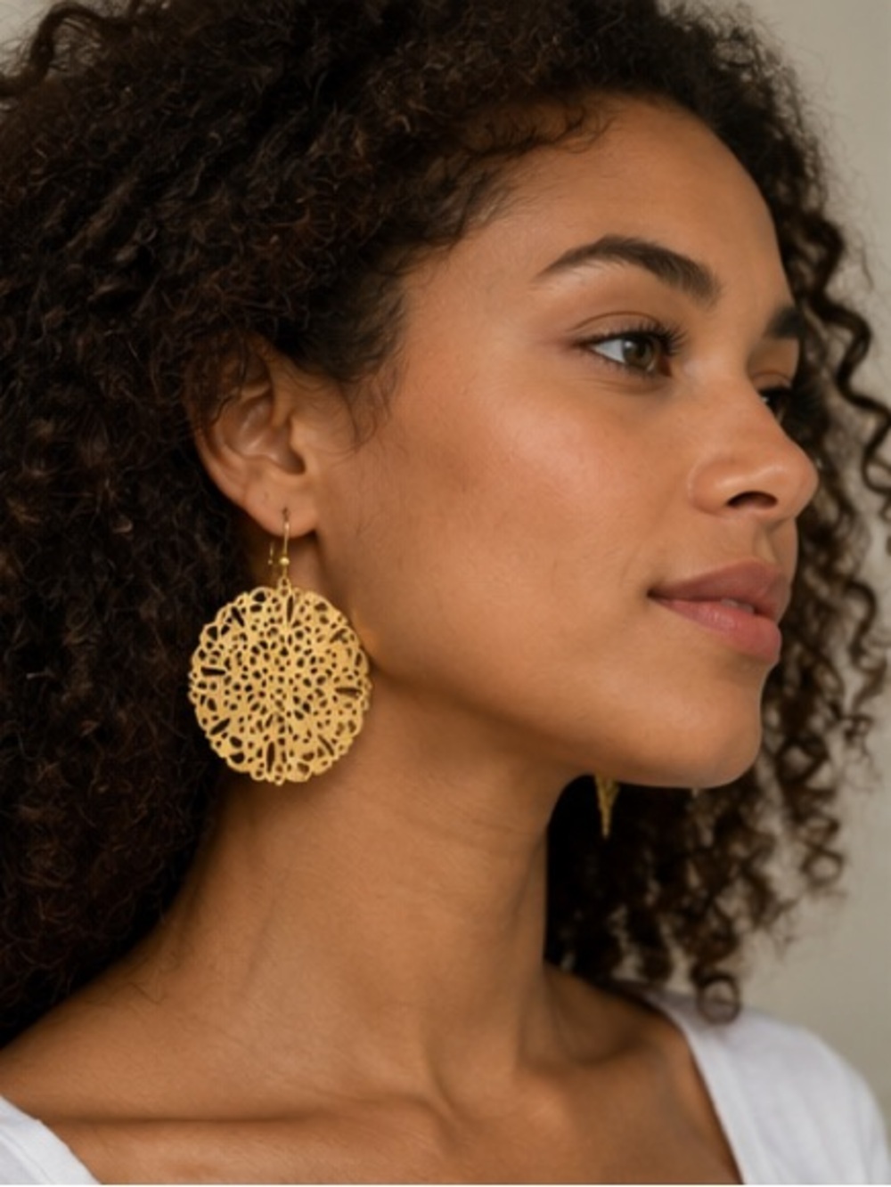 Gold Filigree Drop Earrings - Women Jewelry